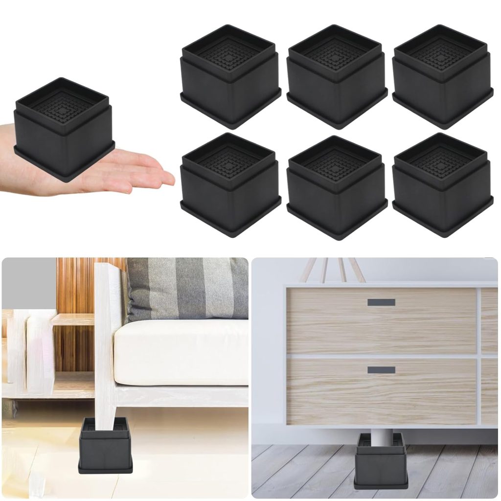 MYMULIKE Bed Risers 2 inch, 6 Pack Stackable Furniture Risers for 2 ...