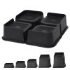 MYMULIKE Bed Risers 3 inch Heavy Duty Furniture Risers, Up to 6000 Lbs L shaped Design Bed lifts Blocks for Couch Desk Sofa Table bookshelf（Black 4 Pack）