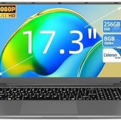 Naclud 17.3 Inch Laptop 4GB DDR4 128GB SSD, Celeron Dual-Core Processor, 2xUSB 3.0, Dual Band WiFi, Bluetooth 4.2, FHD 1920x1080 Notebook Ships with Keyboard Film in 8 Languages