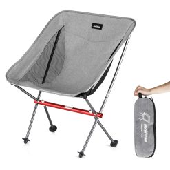 Naturehike Ultralight Camping Chair for Unisex Adult, Teen, Compact Folding Fishing Chair, Portable Beach Chair with Carry Bag for Garden, Picnic, Hiking, Backpacking, Lawn,...