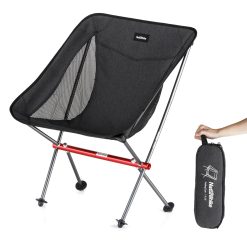 Naturehike Ultralight Camping Chair for Unisex Adult, Teen, Compact Folding Fishing Chair, Portable Beach Chair with Carry Bag for Garden, Picnic, Hiking, Backpacking, Lawn,...