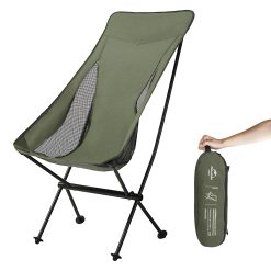 Naturehike Ultralight Highback Camping Chair, Portable Compact Folding Beach Chair Moon Recliner Seat for Adult, Quick Disassembly & Assembly, for...
