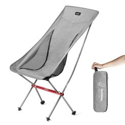 Naturehike Ultralight Highback Camping Chair, Portable Compact Folding Beach Chair Moon Recliner Seat for Adult, Quick Disassembly & Assembly, for...