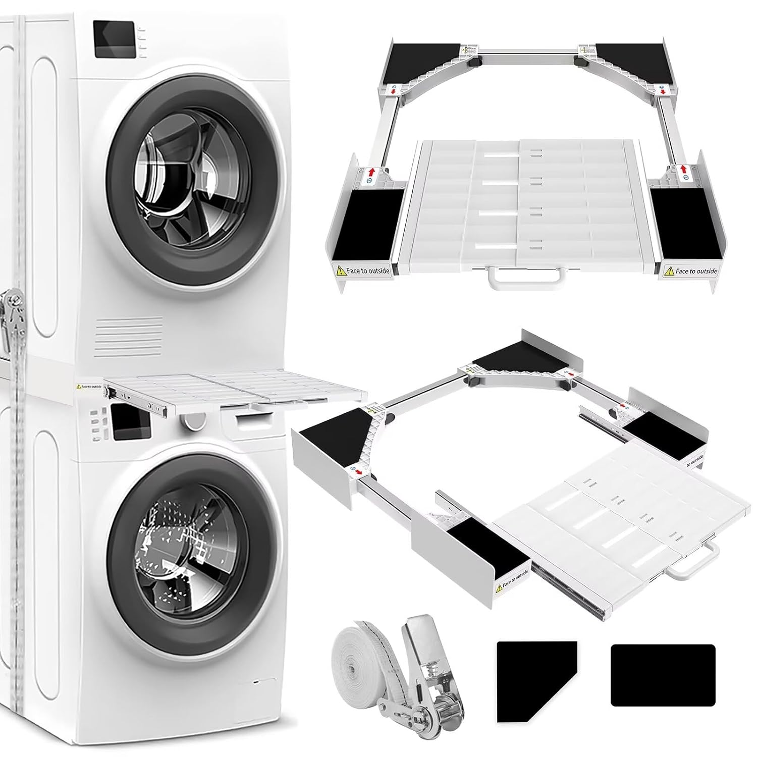NIUXX Washing Machine Stacking Kits With Shelf Universal Stacking Kit 