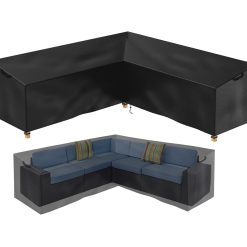 Nomiou Garden Furniture Cover, L-Shaped Lounge Cover, Waterproof Rattan Sofa Cover for Garden Furniture, Protective Cover, Tarpaulin for Corner Sofa, Lounge Furniture,...