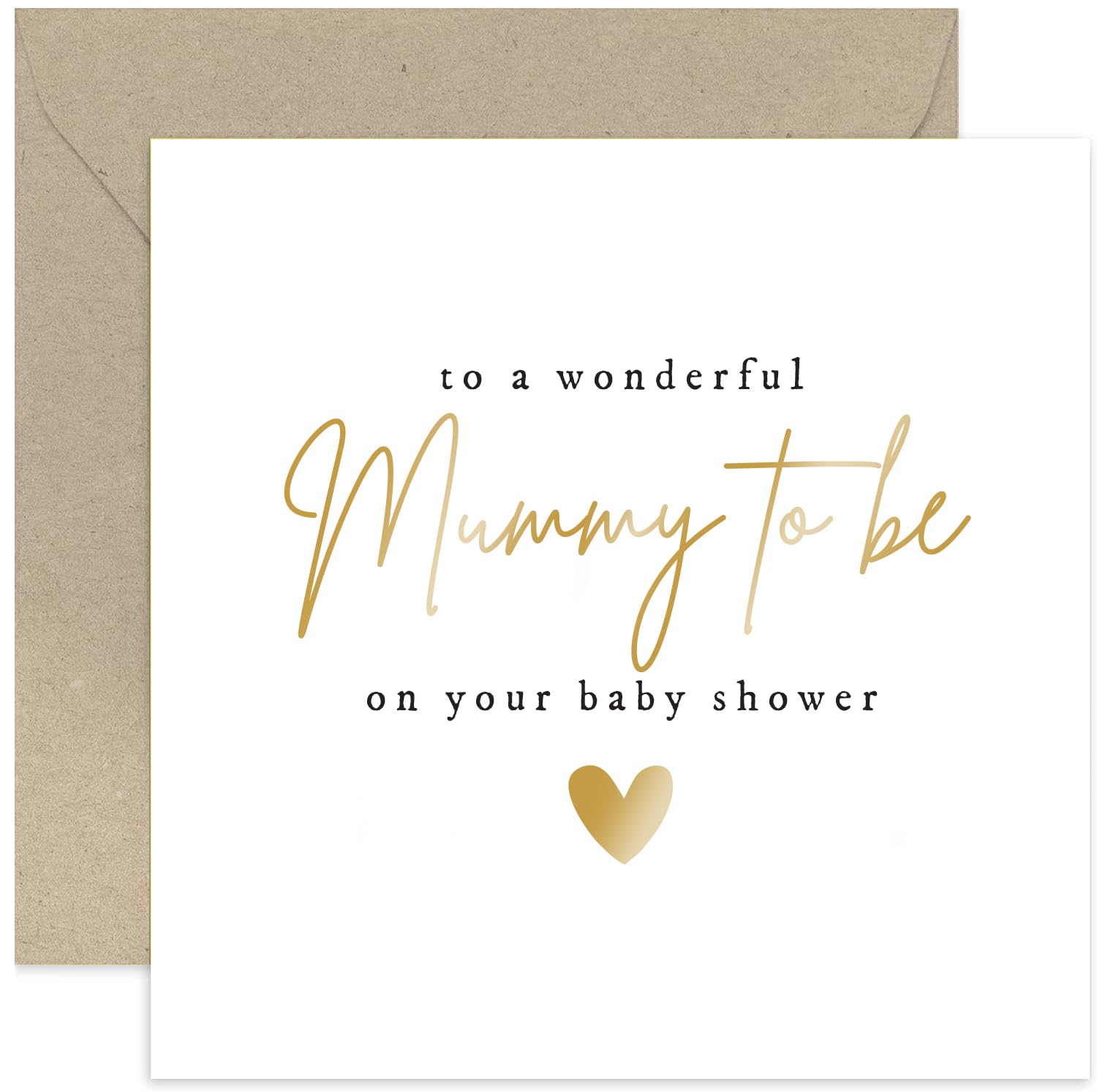 Old English Co. Baby Shower Card - Wonderful Mummy To Be Card - Congratulations New born Expecting Gift - Well Done Amazing News Baby Boy or Baby Girl Card | Blank Inside Envelope