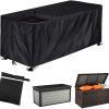 Outdoor Deck Box Cover with Zipper UCARE Waterproof Garden Storage Box Cover 420D Oxford Patio Furniture Cover Storage Container Anti-UV Protective Cover Rectangle (Black,...