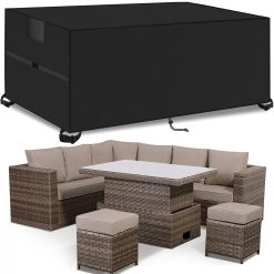 Outdoor Garden Furniture Covers,250*250*90cm,Waterproof with Air Vent, 420D Heavy Duty Oxford Fabric,Patio Furniture Cover for outside Rectangle,Rectangular Table and Chair Set,...