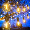 Outdoor LED String Lights Mains Powered 7.6M/25 FT G40 Globe Garden Patio String Festoon Lights with 12+1 Shatterproof Waterproof LED Plastic Bulbs for Garden Patio Pergola Bar...