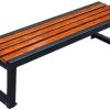 Outdoor Patio Garden Bench Park Seat Chair, Two-Person Seat Backless Bench with Slatted Seat, Rectangular Dining Chair for Yard, Park, Balcony, Outdoor Furniture (Color :...