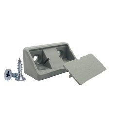 (Pack of 10 pcs) Grey Shelf Brackets 44 x 20 x 20 mm, Furniture Corner Joints Plastic 90 Degree Corner Brace Joint, Right Angle, Screws Included (10, Grey)