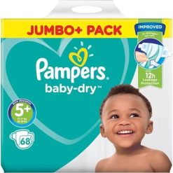 Pampers Baby Dry Size 5 + Nappies with Absorbing Channels 68 units