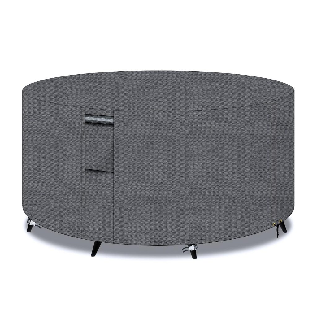 PATIO PLUS Garden Heavy Duty Table Covers Round with Air Vents, 600D ...