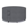 PATIO PLUS Garden Heavy Duty Table Covers Round with Air Vents, 600D Oxford Fabric Circular Patio Set Table Cover, Outdoor Garden Furniture Set Cover Waterproof, Windproof,...