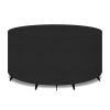 PATIO PLUS Large Round Garden Table Furniture Cover 420D Oxford Fabric Outdoor Patio Circular Set Cover for Chair Set Waterproof ,Windproof, Anti-UV, Garden Covers 250x90cm,Black