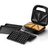 Philips 5000 Series Sandwich Maker - 3 Plate Sets for Paninis, Sandwiches, and Waffles. Nonstick Grill Plates. Cut-and-Seal. 750W Power. Black (HD2350/80)