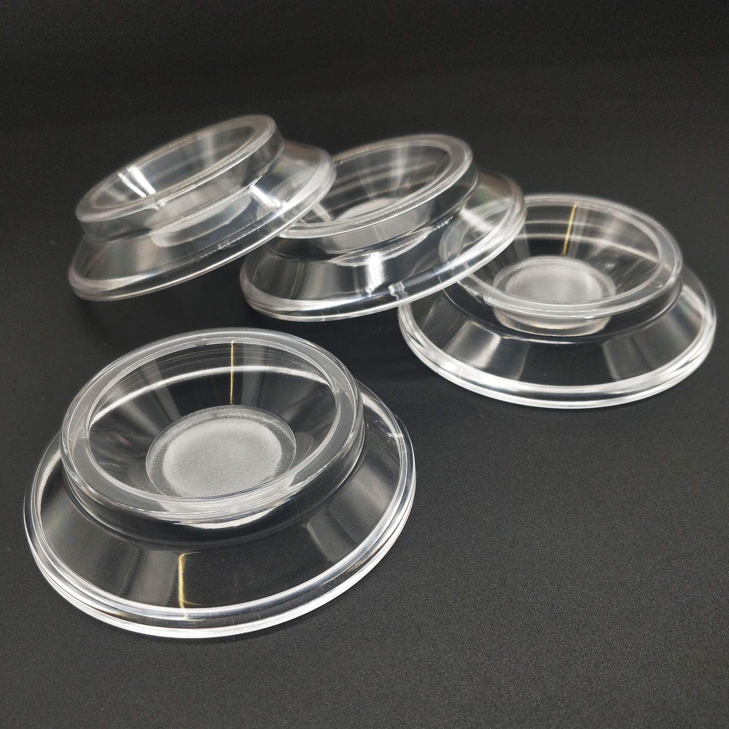 Piano Caster Cups Set of 4 Furniture Leg Pads Protection ABS,Up Upright Piano Non-Slip Floor Protector (Transparent)