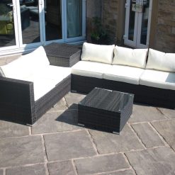 PKL Leisure Mixed Brown Rattan Outdoor Garden Furniture Corner Sofa with Storage Box