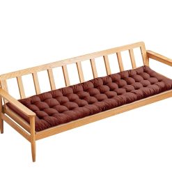 PLULON Brown Garden Bench Cushion 2/3 Seater Porch Swing Chair Cushion Bench Seat Pad Mat Furniture Pad for Patio Lawn Lounger 120x48cm