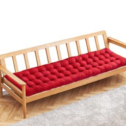 PLULON Red Garden Bench Cushion 3 Seater Garden Chair Pad Porch Swing Chair Cushion Bench Seat Pad Mat Furniture Pad for Garden Patio Lawn Lounger Bench 150x48cm (Red)...