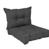 POKAR Garden Cushions Patio Chair Rattan Outdoor Cushion Sofa Pallet Set of 2: Seat Cushion 60x60x10 cm + Back Cushion 60x40x10 cm, Anthracite