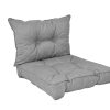 POKAR Garden Cushions Patio Chair Rattan Outdoor Cushion Sofa Pallet Set of 2: Seat Cushion 60x60x10 cm + Back Cushion 60x40x10 cm, Grey