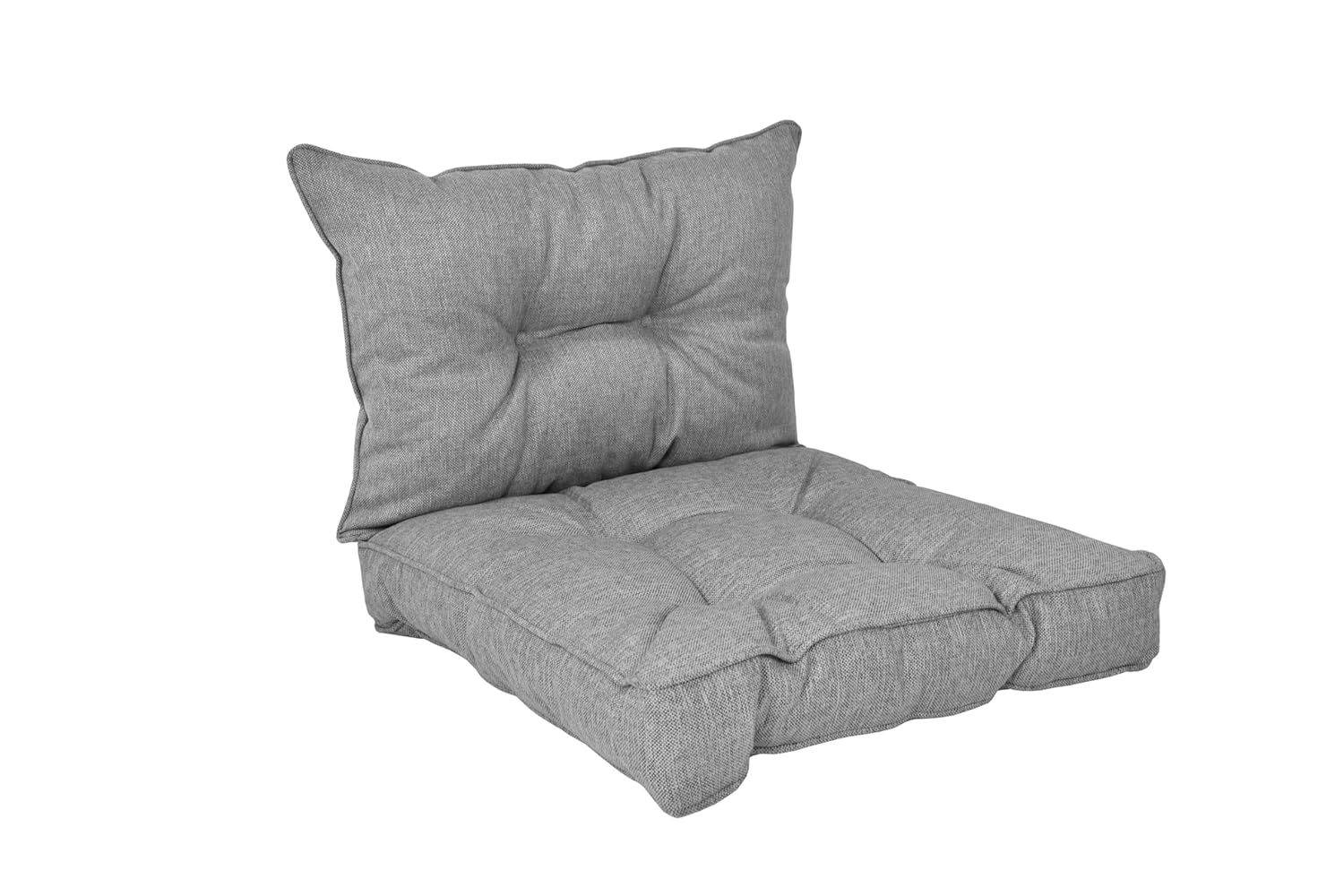 POKAR Garden Cushions Patio Chair Rattan Outdoor Cushion Sofa Pallet Set of 2: Seat Cushion 60x60x10 cm + Back Cushion 60x40x10 cm, Grey
