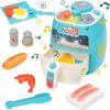 Pretend Play Air Fryer Toy, Kitchen Appliances Kitchen Accessories Playset, Realistic Kids' Food Toy, Talking Musical Cooking Toy Set with Music Sound and Color-Changing Food...