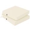 PRIMEPATIO Outdoor Garden Chair Cushions Set of 2, Thick 7cm, Patio Seat Cushions for Outdoor Furniture Waterproof with Ties, Patio Chair Dining Pads, 45 x 45cm, Beige