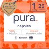Pura Newborn Baby Nappies - Size 1 (2-5kg / 4-11lbs), 1 Pack (25 Nappies), Perfect for Sensitive Skin, Organic Cotton, Wetness Indicator, Umbilical Cord Cutout, New Size Guide