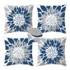 Qahing Pack of 4 Outdoor Waterproof Pillow Covers 16x16 Decorative Outdoor Throw Pillows Garden Square Cushion Cases for Patio Furniture, Couch, Tent Sunbrella, Bench, Blue Grey