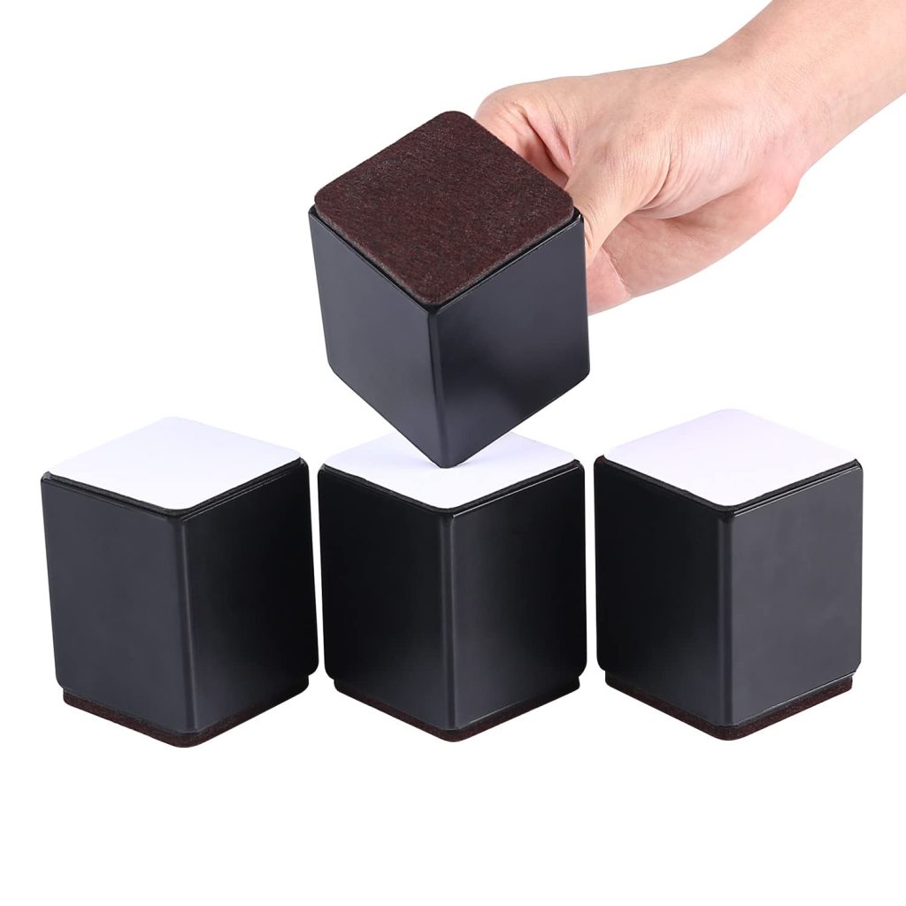 3 Inch Table Risers RCHYFEED Bed Risers 3 inch Heavy Duty, Adhesive Furniture Risers Carbon ...
