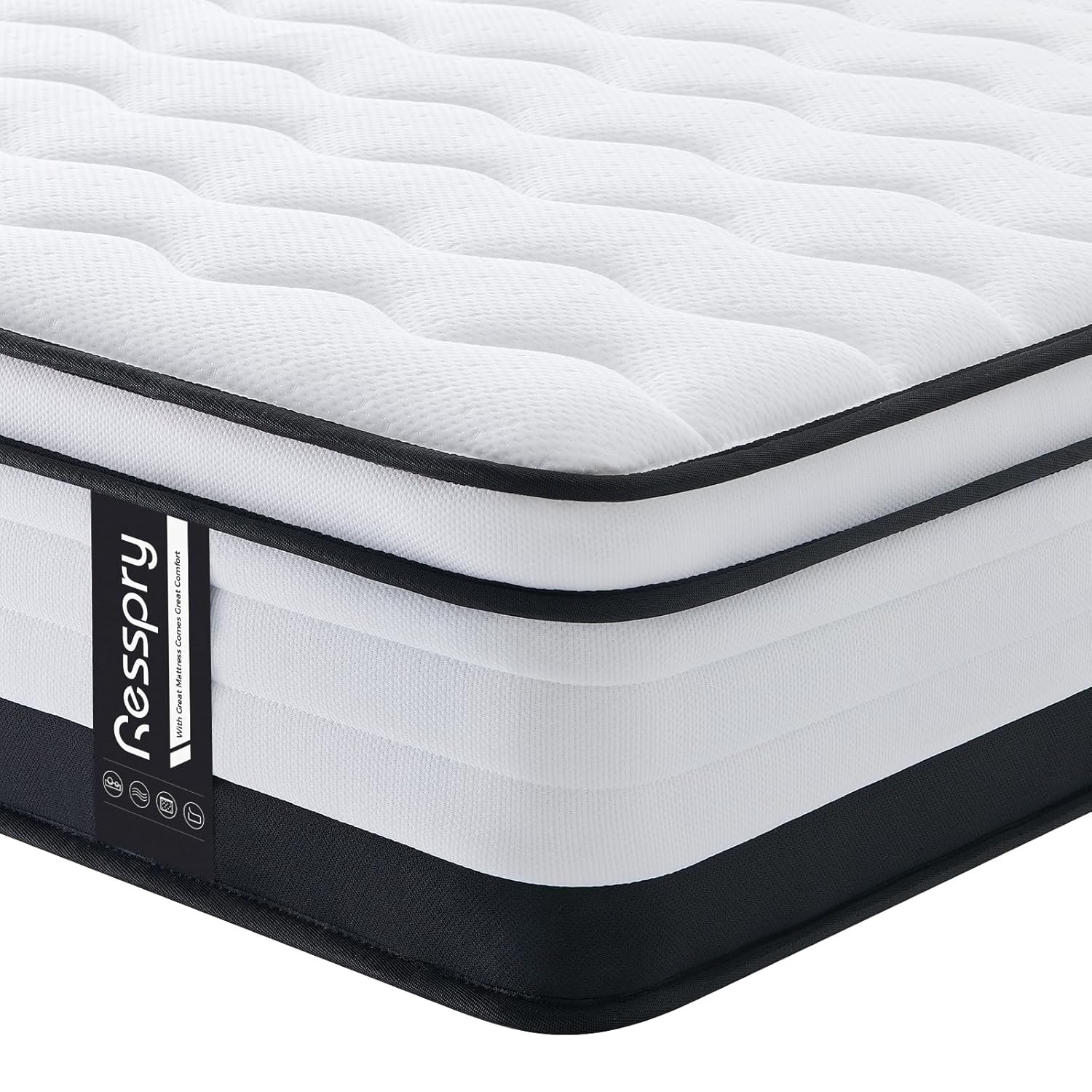 Resspry Small Double Mattress,10.6 Inch Memory Foam Pocket Sprung Mattress,Supportive and Cooling, Motion Isolation,Pressure Relief,Medium Firm,Extra Support,The Eternal...