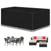 RICHIE Garden Furniture Covers Waterproof Garden Outdoor Table Cover 250x200x90cm, Heavy Duty 600D Oxford PU Coating for Furniture Sets Patio Table Cover Black