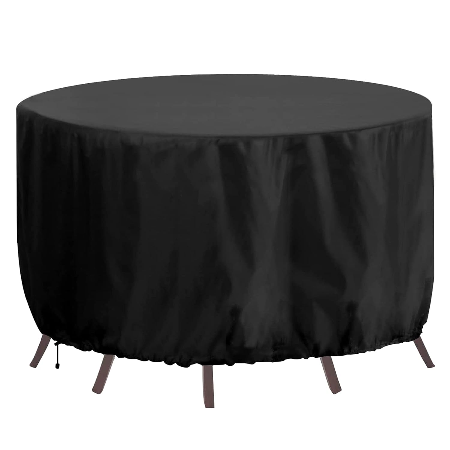 RICHIE Round Garden Furniture Covers Waterproof, Garden Table Cover Round 163x71cm Heavy Duty 420D Oxford Round Table Cover Windproof, Anti-UV Outdoor Furniture Cover Round...