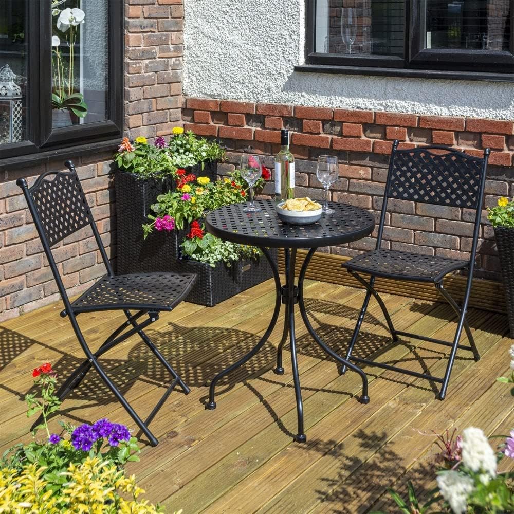 Rowlinson Garden Products Havana Bistro Set Black