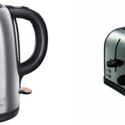 Russell Hobbs 20441 Snowdon Kettle, 1.7 Litre, Stainless Steel & Futura 2-Slice Toaster 18780 - Stainless Steel Silver