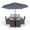 Savannah Rattan Dining Set | Rectangle 6 Seater Rattan Dining Set | Outdoor Poly Rattan Garden Table & Chairs Set | Patio Conservatory Wicker Garden Dining Furniture with...