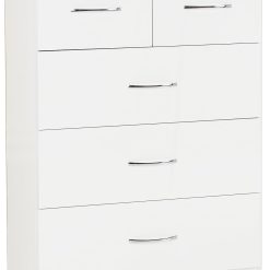 Seconique Nevada 3+2 Drawer Chest in White Gloss