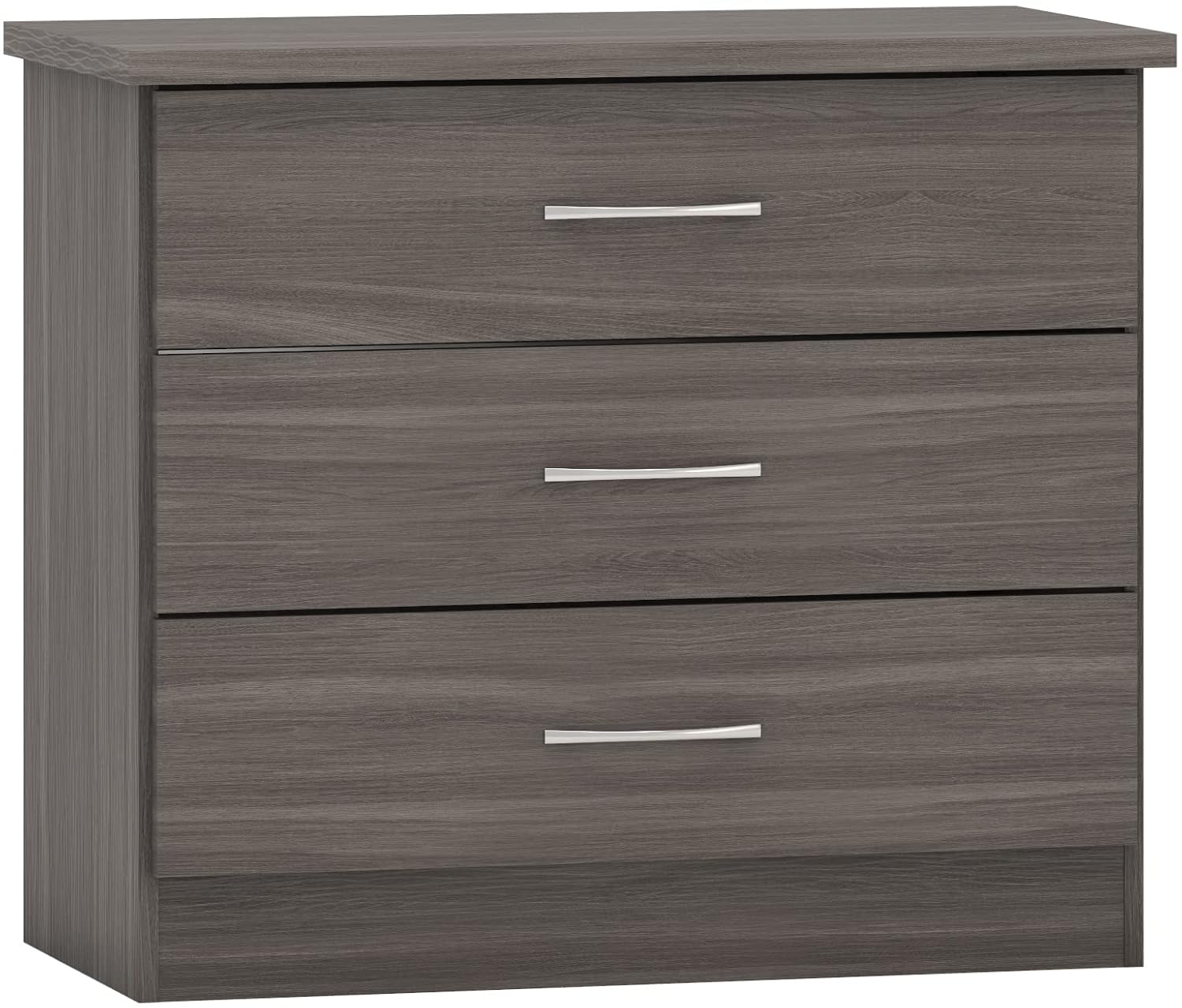 Seconique Nevada 3 Drawer Chest in Black Wood Grain