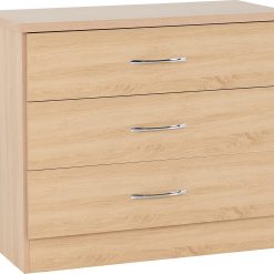 Seconique Nevada 3 Drawer Chest in Sonoma Oak Effect