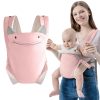 SERAPHY Baby Carrier with Pocket, 4-in-1 Breathable Baby Sling from Newborn, Adjustable Multi-Position Baby Carrier for Babies 3-36M (7-15kg) - Pink