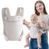 SERAPHY Baby Carrier with Pocket, 4-in-1 Easy to Wear Ergonomic Adjustable Breathable Carrier Slings, Perfect for Newborn to Infants up to 15KG Toddlers - Grey