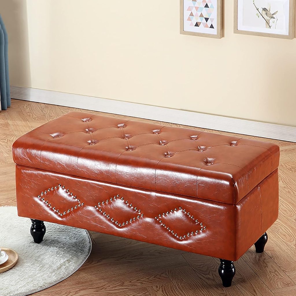 shoe storage bench ottoman Storage Benches Pu Leather storage Ottoman ...