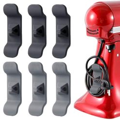 Siaomo Cord Organiser for Kitchen Appliances 6 Pack Cable Tidy Organiser Holder (3 Gray & 3 Black)