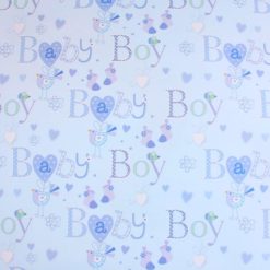 Simon Elvin BABY BOY WRAPPING PAPER - 2 SHEETS OF GIFT WRAP & ONE TAG - SE2594