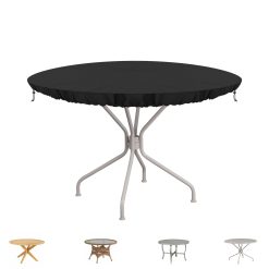 SIMPHAUS Garden Table Top Covers for Outside Garden Furniture Table Lid for Ice Bath Cover Circular Garden Table Covers Waterproof Patio Fire Pit Cover Anti UV 420D Oxford...