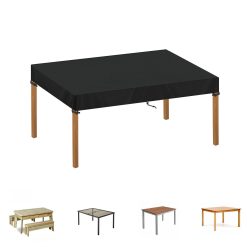 SIMPHAUS Patio Table Covers for Garden Furniture Set Covers,Garden Bistro Table Covers Patio Set Covers Waterproof Anti UV Oxford Fabric Garden Table Top Cover Rectangle...