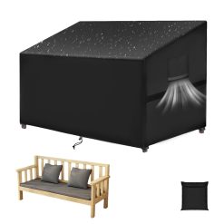 SIRUITON 163x66x63/89cm 3 Seat Garden Bench Cover 420D Waterproof Oxford Fabric Rip-Proof, UV & Water-Resistant -36 Month Warranty
