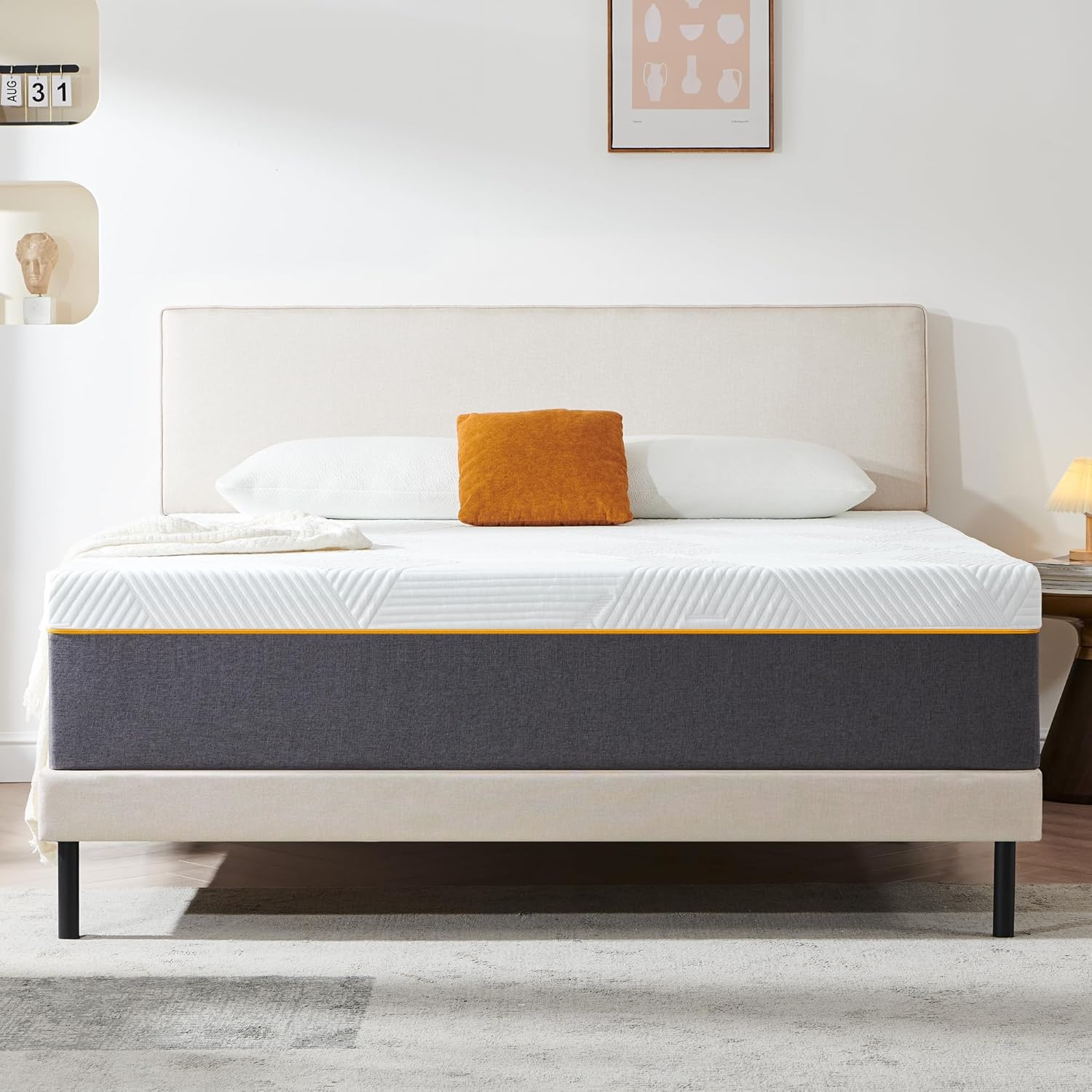 Sleremind Mattress,22cm Thickness Super King Mattress with Memory Foam,Medium Firm,Soft and Gentle care Fabric for Back Pain,Enough Support,Mattress in Box,180x200x22cm